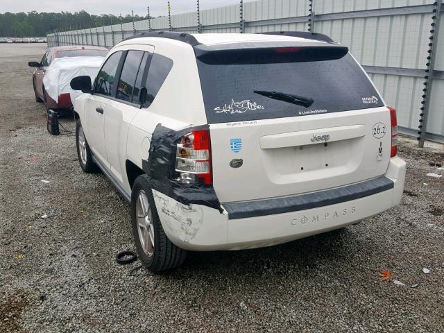 1J8FT47057D291069 - 2007 JEEP COMPASS WHITE photo 3