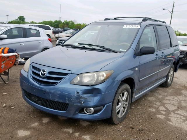 JM3LW28A750543767 - 2005 MAZDA MPV WAGON BLUE photo 2