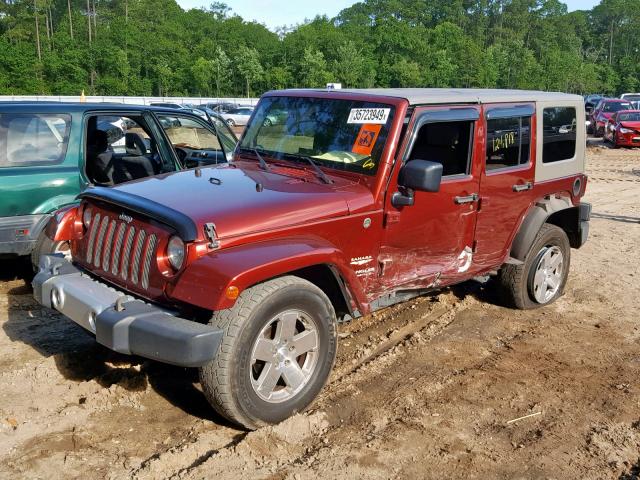 1J8GA59168L596142 - 2008 JEEP WRANGLER U MAROON photo 2