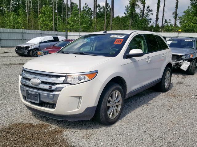 2FMDK4JC6CBA91530 - 2012 FORD EDGE SEL WHITE photo 2