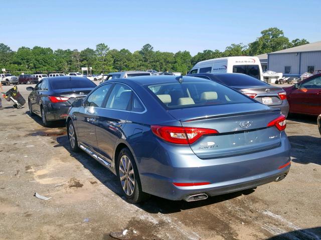 5NPE34AF2GH413316 - 2016 HYUNDAI SONATA SPO BLUE photo 3