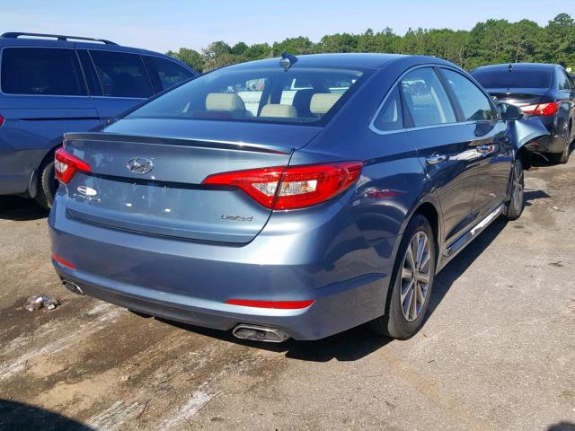 5NPE34AF2GH413316 - 2016 HYUNDAI SONATA SPO BLUE photo 4