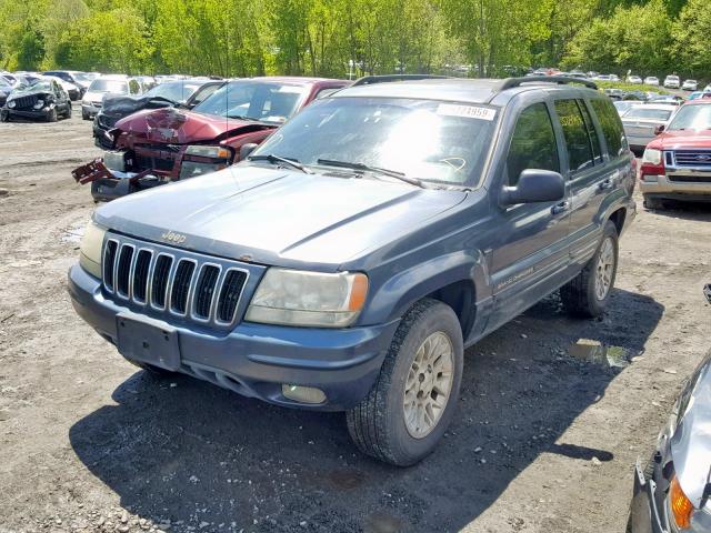 1J4GW58N72C250888 - 2002 JEEP GRAND CHER BLUE photo 2