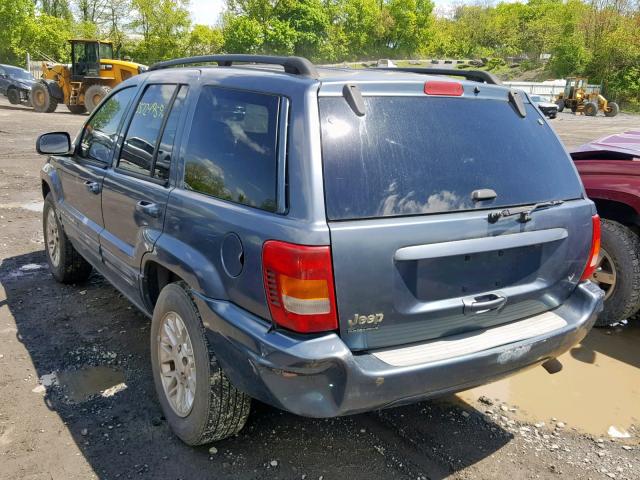 1J4GW58N72C250888 - 2002 JEEP GRAND CHER BLUE photo 3