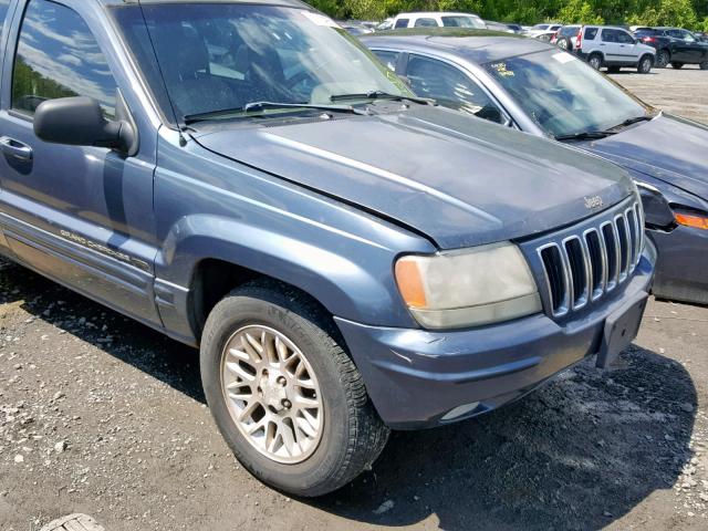 1J4GW58N72C250888 - 2002 JEEP GRAND CHER BLUE photo 9