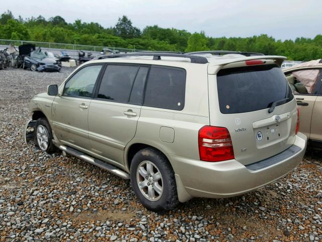 JTEGF21A330104823 - 2003 TOYOTA HIGHLANDER GOLD photo 3