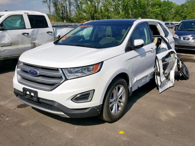 2FMTK4J98FBC01367 - 2015 FORD EDGE SEL WHITE photo 2