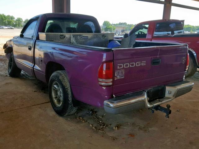 1B7FL26X6VS141040 - 1997 DODGE DAKOTA PURPLE photo 3