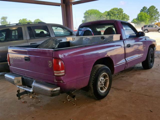 1B7FL26X6VS141040 - 1997 DODGE DAKOTA PURPLE photo 4