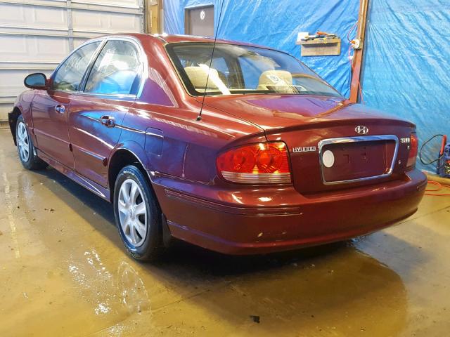 KMHWF25H62A605720 - 2002 HYUNDAI SONATA GL BURGUNDY photo 3