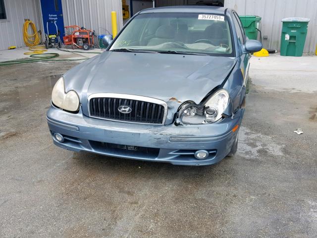 KMHWF25H94A036879 - 2004 HYUNDAI SONATA GL BLUE photo 9