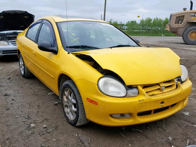 1B3ES56CX2D590672 - 2002 DODGE NEON ES YELLOW photo 1