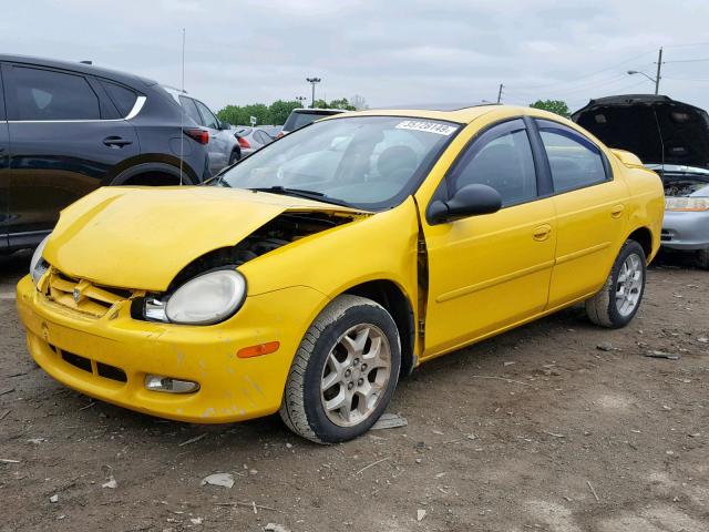 1B3ES56CX2D590672 - 2002 DODGE NEON ES YELLOW photo 2