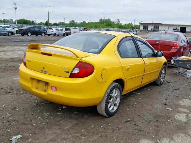 1B3ES56CX2D590672 - 2002 DODGE NEON ES YELLOW photo 4