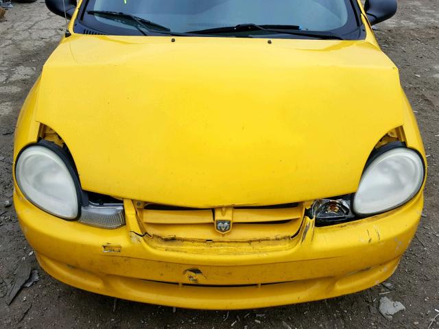 1B3ES56CX2D590672 - 2002 DODGE NEON ES YELLOW photo 7