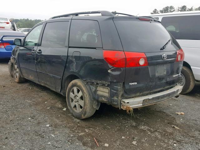 5TDZK23C68S212378 - 2008 TOYOTA SIENNA CE BLACK photo 3