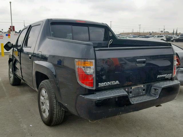 2HJYK16576H525692 - 2006 HONDA RIDGELINE BLACK photo 3