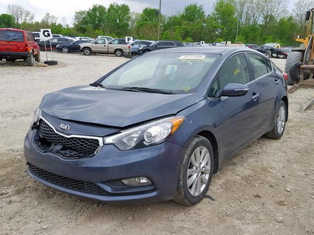 KNAFX4A88E5172138 - 2014 KIA FORTE EX BLUE photo 2