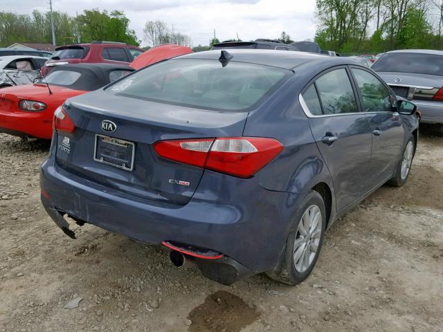 KNAFX4A88E5172138 - 2014 KIA FORTE EX BLUE photo 4