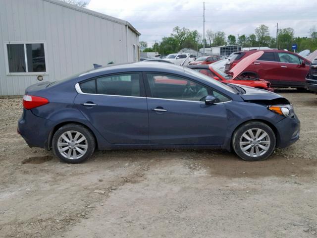 KNAFX4A88E5172138 - 2014 KIA FORTE EX BLUE photo 9