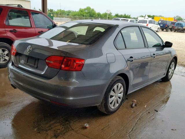 3VW2K7AJ8CM368539 - 2012 VOLKSWAGEN JETTA BASE GRAY photo 4