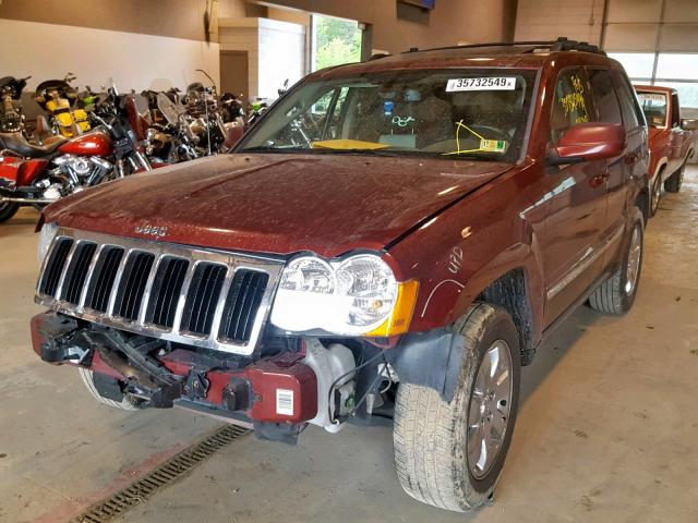 1J8HR582X8C152320 - 2008 JEEP GRAND CHER BURGUNDY photo 2