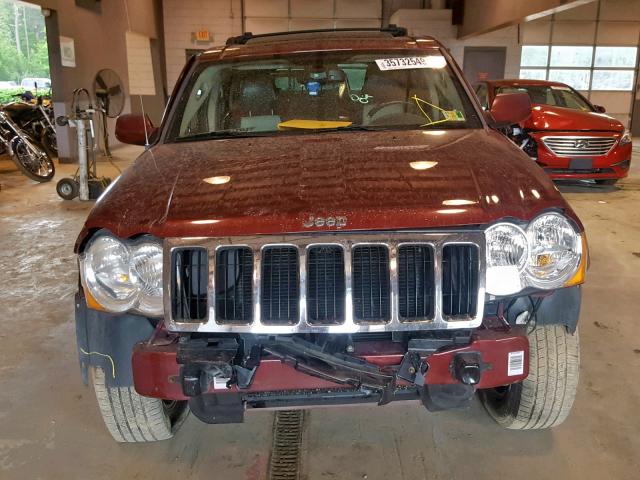 1J8HR582X8C152320 - 2008 JEEP GRAND CHER BURGUNDY photo 9