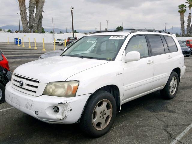 JTEEP21A850133953 - 2005 TOYOTA HIGHLANDER WHITE photo 2