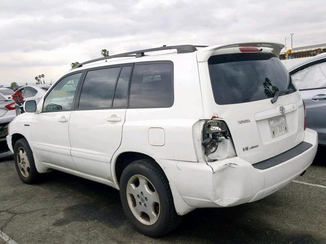 JTEEP21A850133953 - 2005 TOYOTA HIGHLANDER WHITE photo 3