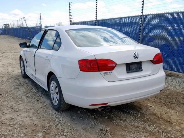 3VW2K7AJ6BM336493 - 2011 VOLKSWAGEN JETTA BASE WHITE photo 3