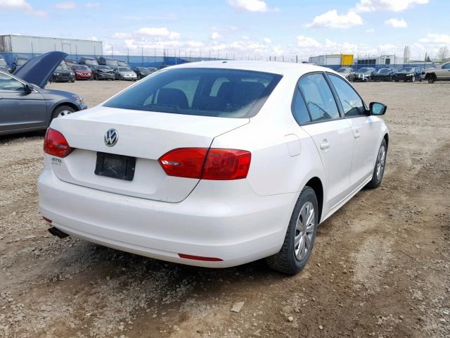 3VW2K7AJ6BM336493 - 2011 VOLKSWAGEN JETTA BASE WHITE photo 4