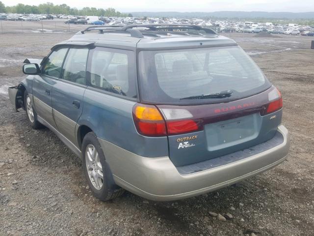 4S3BH665027647273 - 2002 SUBARU LEGACY OUT GREEN photo 3