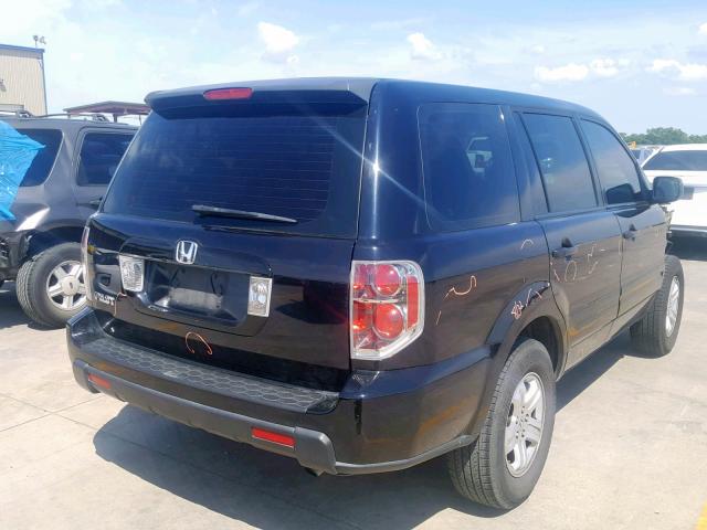 5FNYF28146B040621 - 2006 HONDA PILOT LX BLACK photo 4