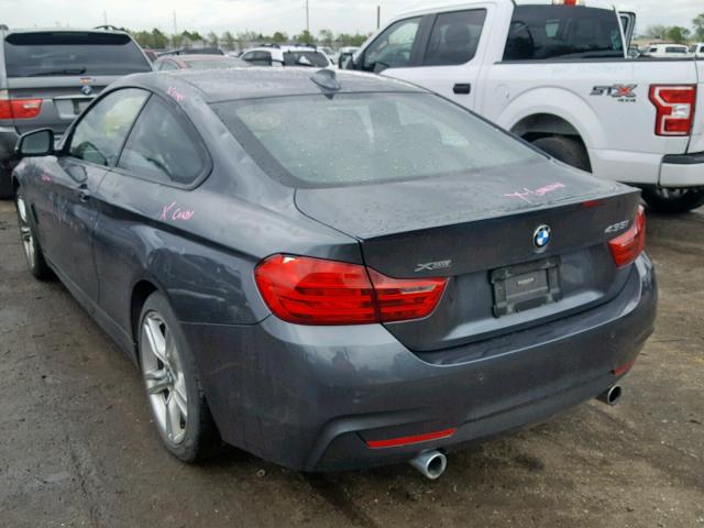 WBA3R5C56FK371665 - 2015 BMW 435 XI GRAY photo 3