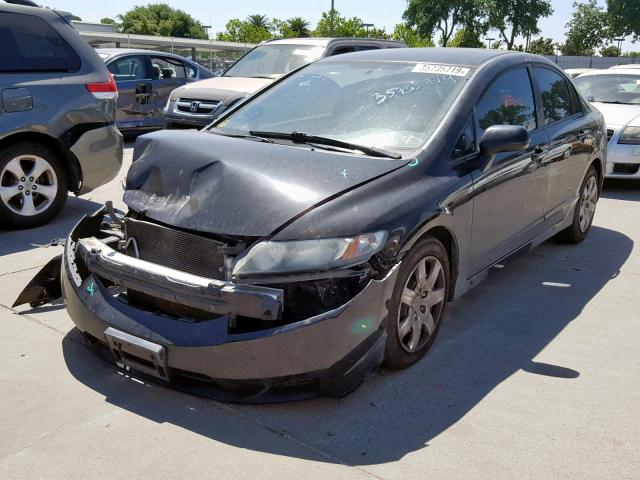 19XFA1F57AE053805 - 2010 HONDA CIVIC LX BLACK photo 2