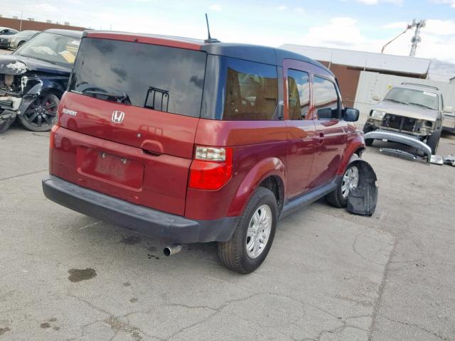 5J6YH28796L001660 - 2006 HONDA ELEMENT EX MAROON photo 4