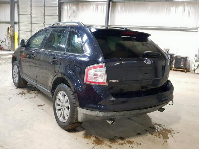 2FMDK38C68BB07796 - 2008 FORD EDGE SEL BLUE photo 3