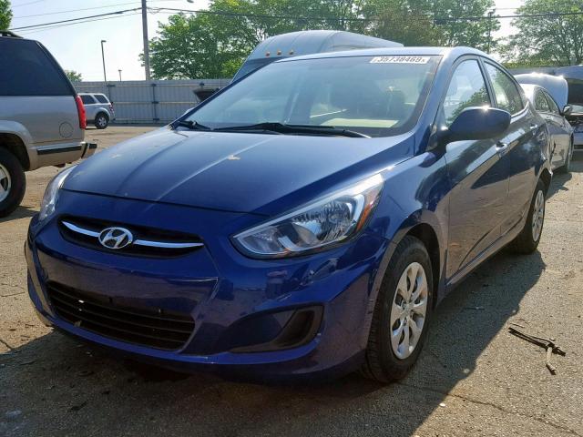 KMHCT4AE4GU064627 - 2016 HYUNDAI ACCENT SE BLUE photo 2