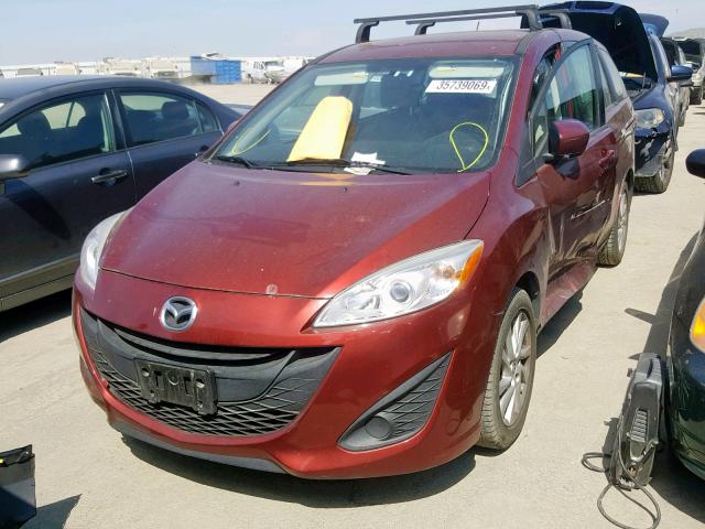 JM1CW2BL0C0114101 - 2012 MAZDA 5 RED photo 2