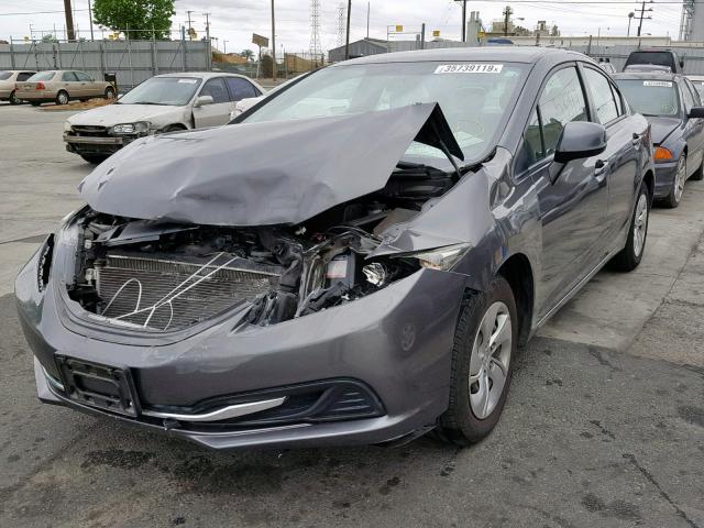 2HGFB2F5XDH515447 - 2013 HONDA CIVIC LX CHARCOAL photo 2