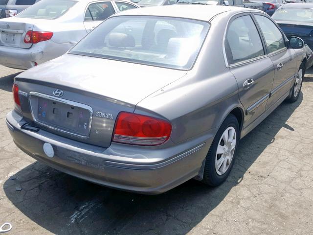 KMHWF25SX4A954779 - 2004 HYUNDAI SONATA GL GRAY photo 4