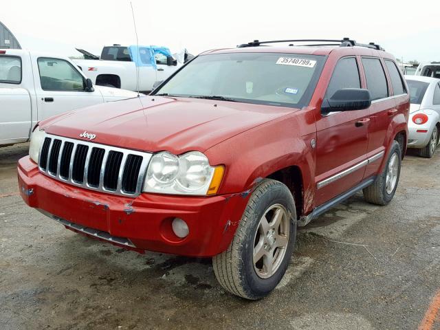 1J4HR58235C673280 - 2005 JEEP GRAND CHER RED photo 2