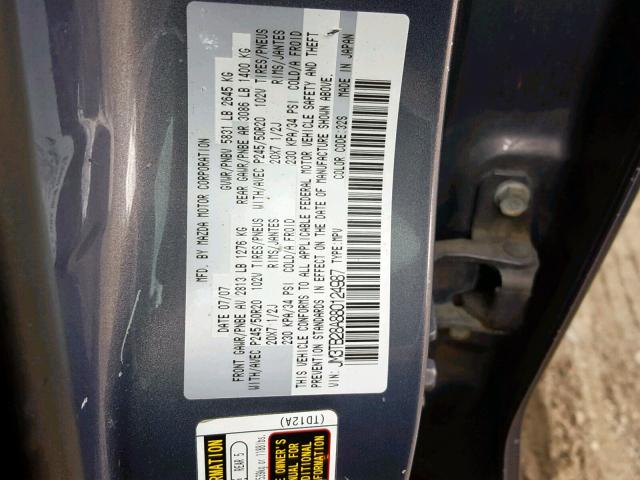 JM3TB28A880124987 - 2008 MAZDA CX-9 GRAY photo 10