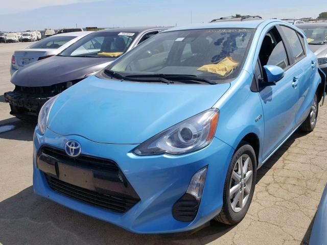 JTDKDTB39G1135990 - 2016 TOYOTA PRIUS C BLUE photo 2