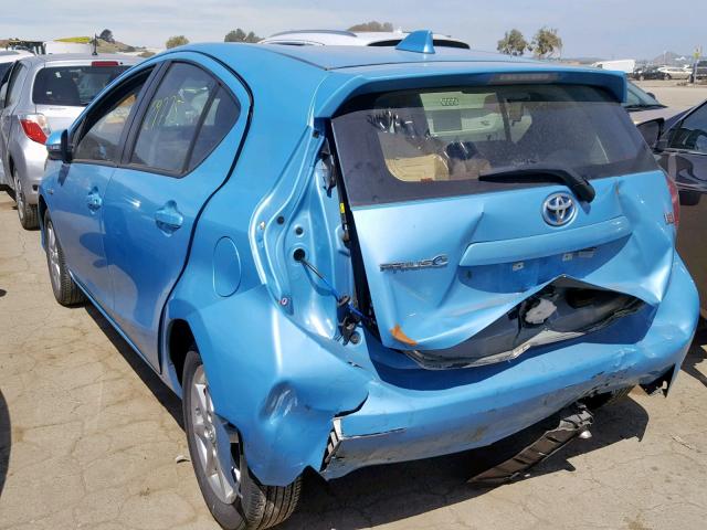 JTDKDTB39G1135990 - 2016 TOYOTA PRIUS C BLUE photo 3