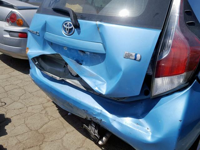 JTDKDTB39G1135990 - 2016 TOYOTA PRIUS C BLUE photo 9