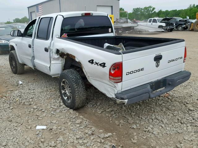 1D7HG38NX3S174883 - 2003 DODGE DAKOTA QUA WHITE photo 3