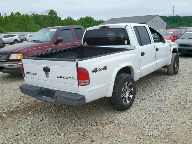 1D7HG38NX3S174883 - 2003 DODGE DAKOTA QUA WHITE photo 4