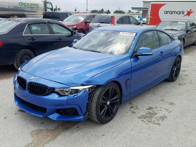 WBA3R1C57EF774313 - 2014 BMW 435 I BLUE photo 2