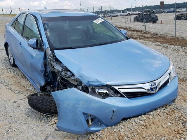 4T1BD1FK1EU099158 - 2014 TOYOTA CAMRY HYBR BLUE photo 1